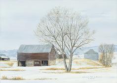 Small barn and silo by Warren W. Adams